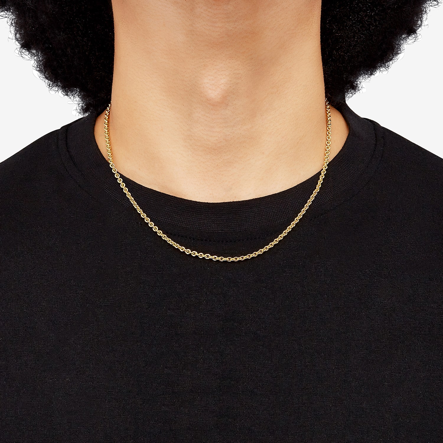 Womens 18K Gold Over Silver 16 Inch Rolo Chain Necklace