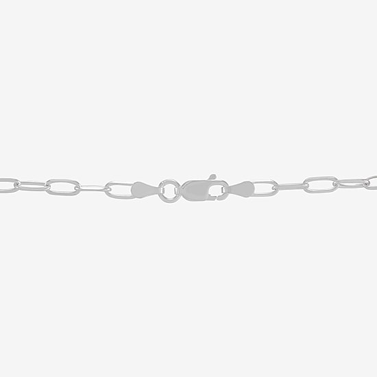Womens Sterling Silver 16 Inch Paperclip Chain Necklace