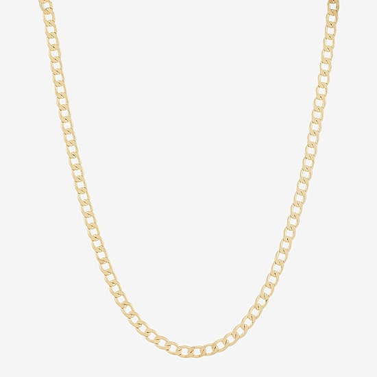 Womens 18K Gold Over Silver 16 Inch Curb Chain Necklace