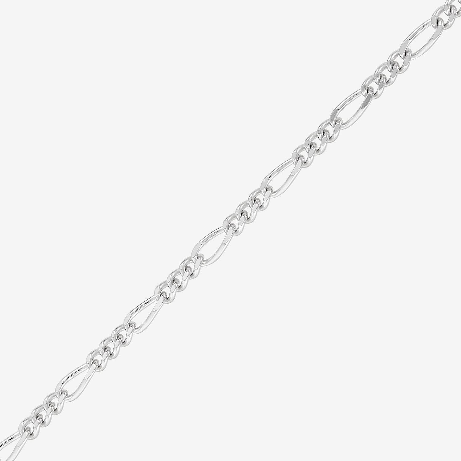 Mens Sterling Silver Inch Figaro Chain Necklace