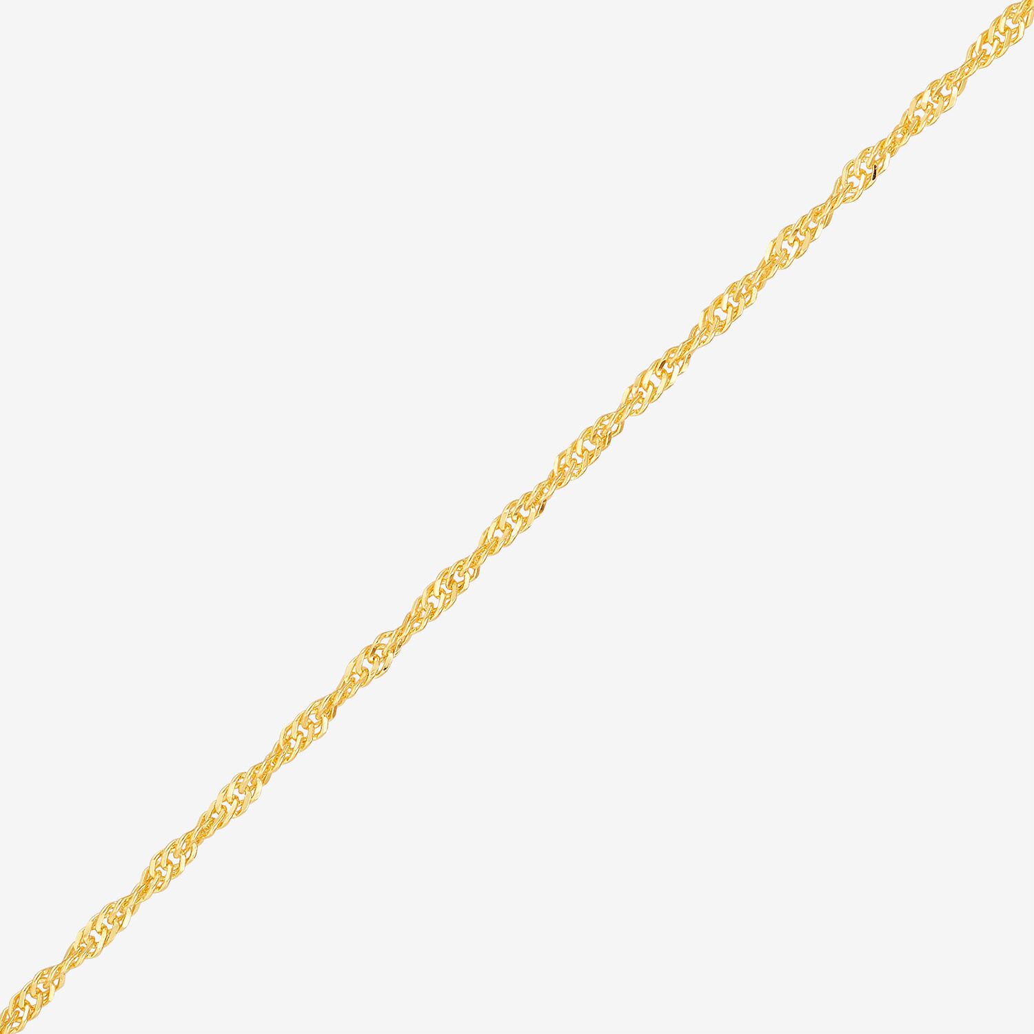 Womens 24K Gold Over Silver 16 Inch Singapore Chain Necklace