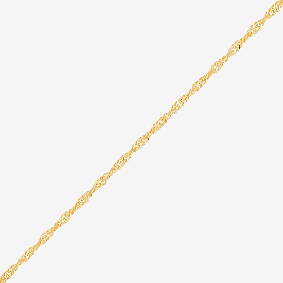 Womens 24K Gold Over Silver 16 Inch Singapore Chain Necklace