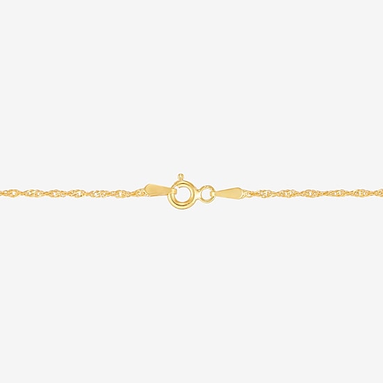 Womens 24K Gold Over Silver 16 Inch Singapore Chain Necklace