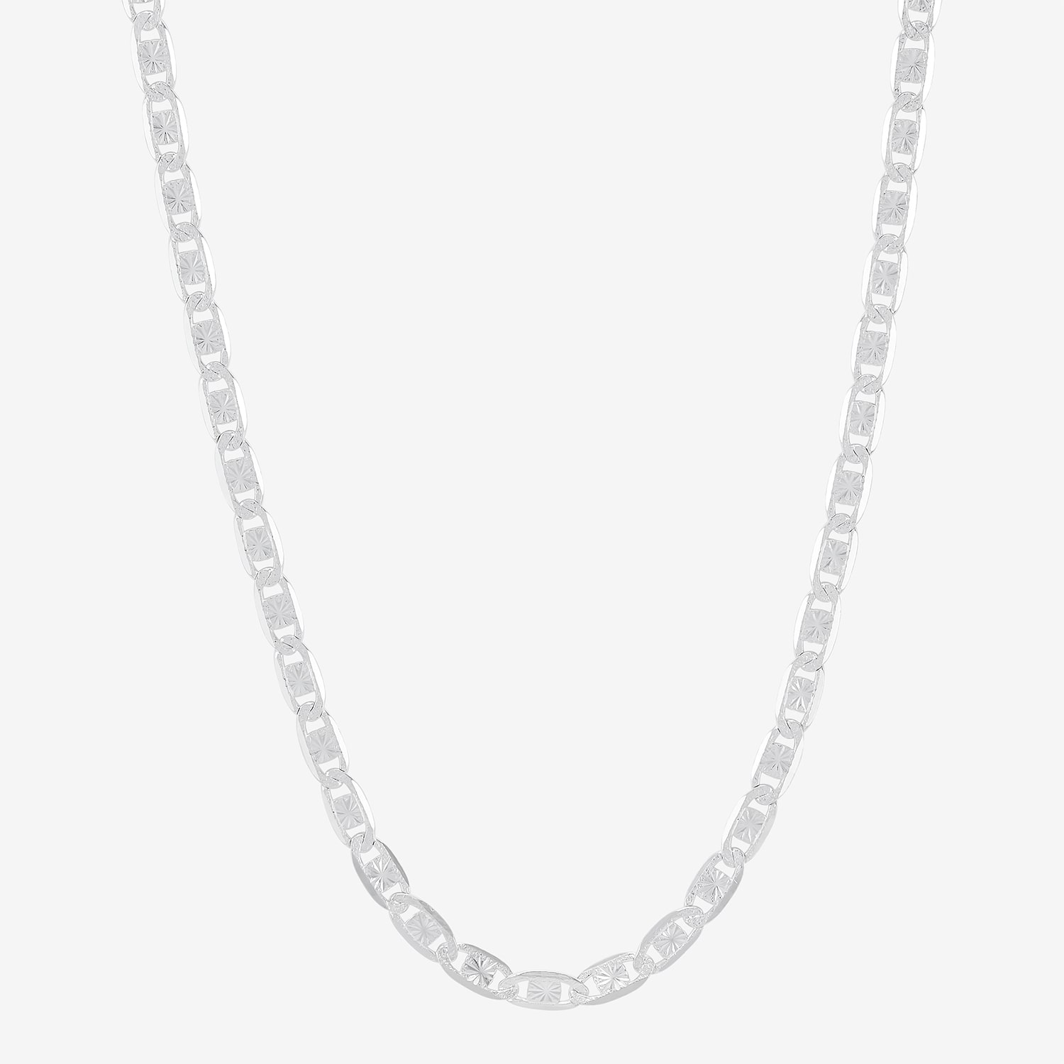 Womens Sterling Silver 24 Inch Valentino Chain Necklace