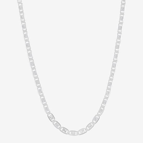 Womens Sterling Silver 24 Inch Valentino Chain Necklace