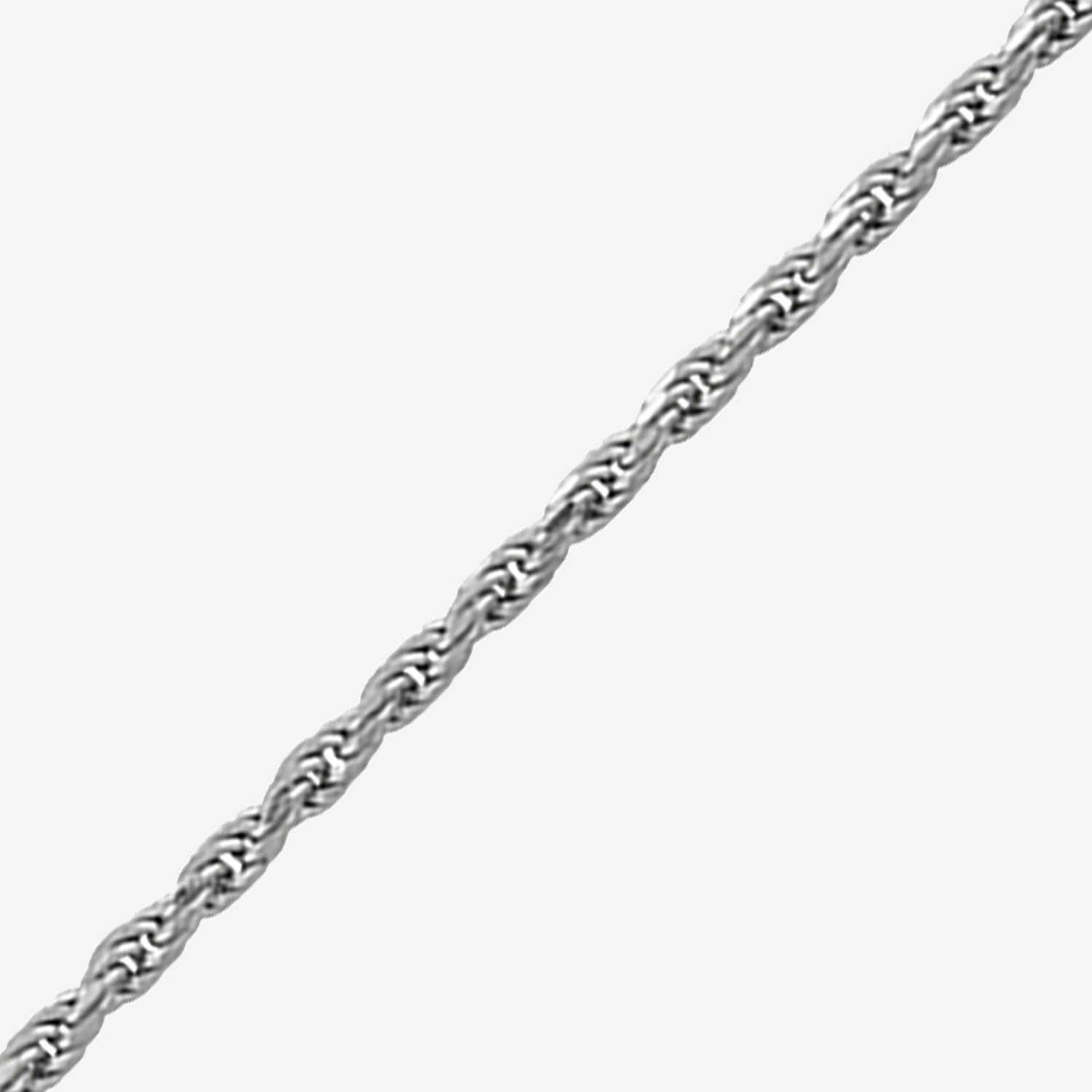 Womens Sterling Silver Inch Rope Chain Necklace