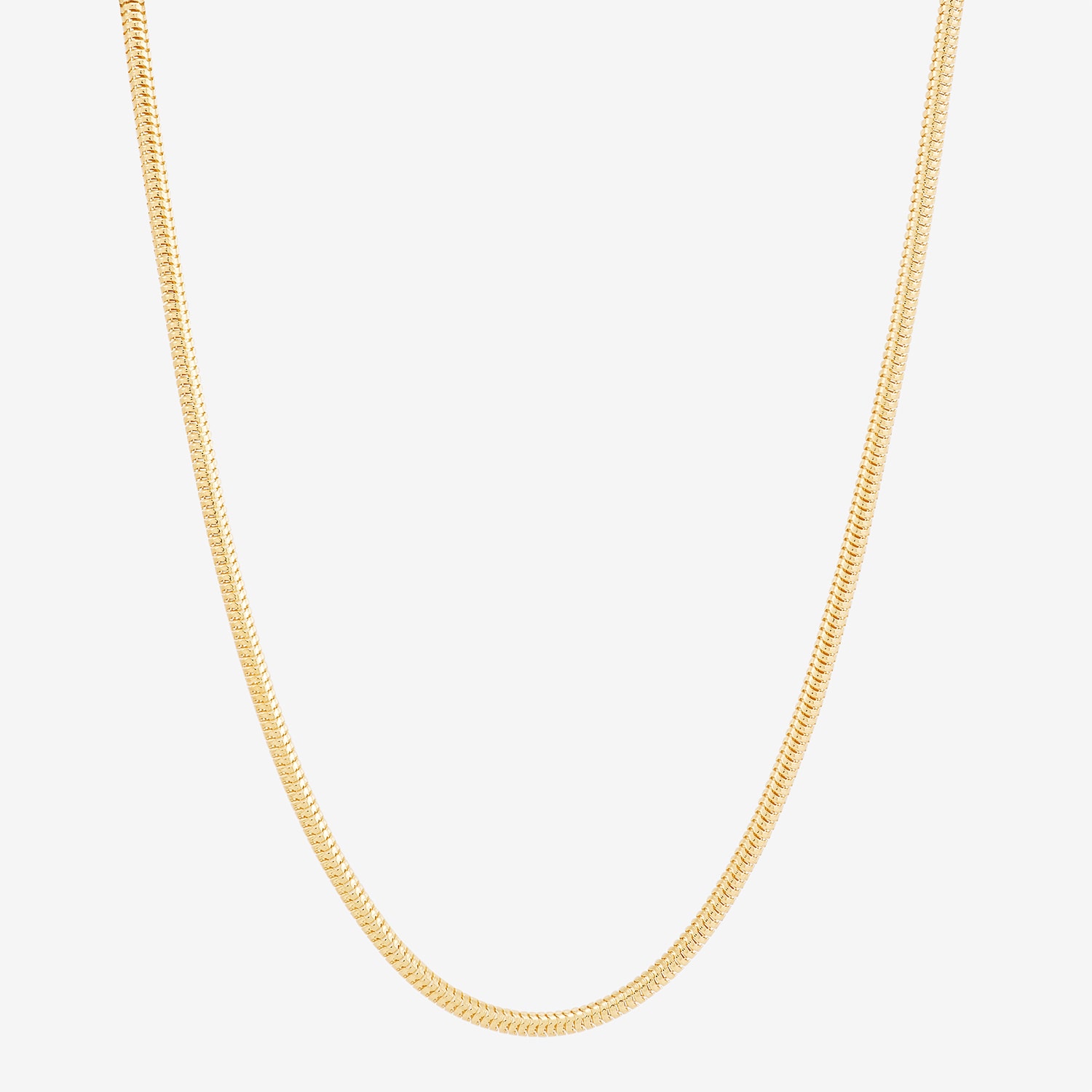 Womens 24K Gold Over Silver Inch Snake Chain Necklace