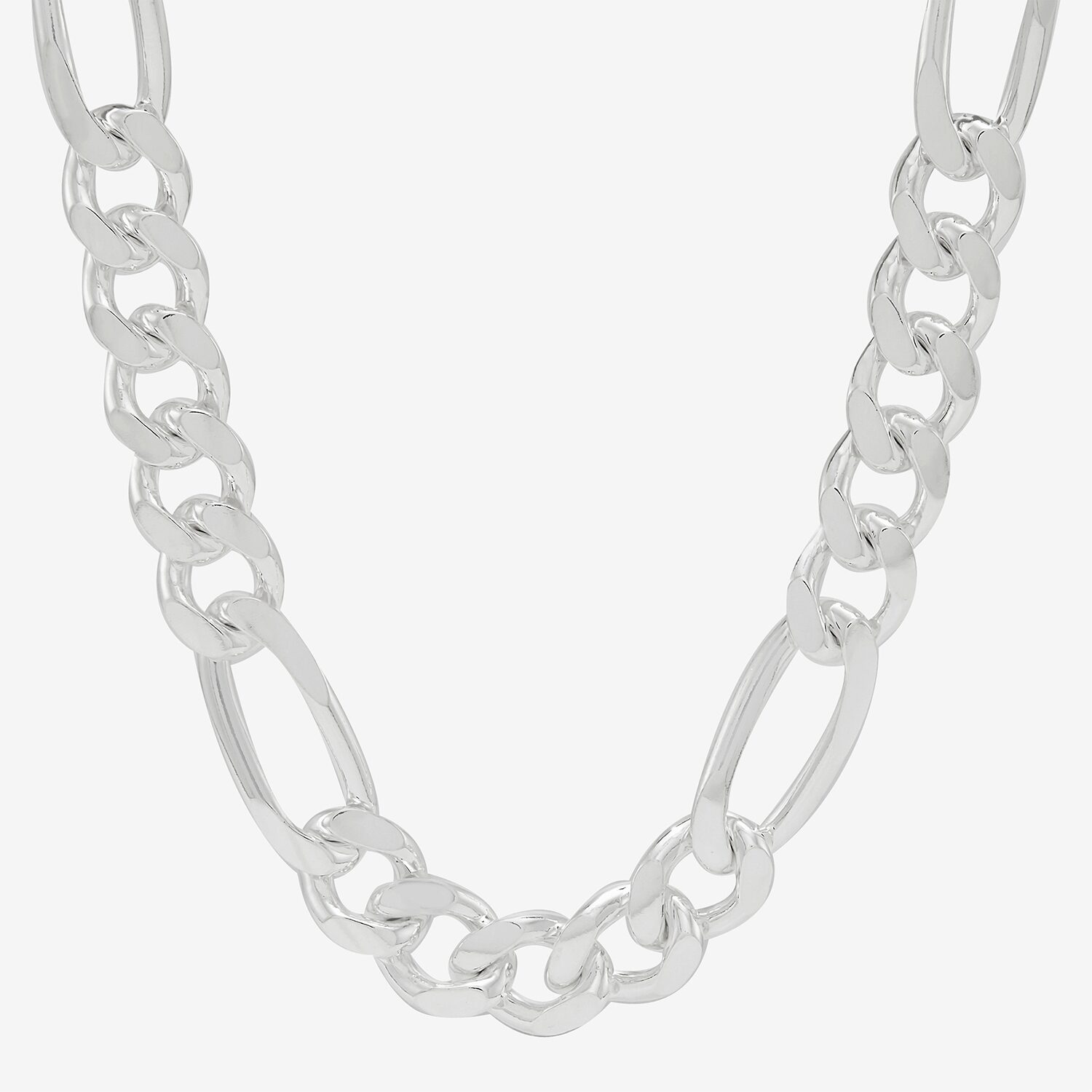 Mens Sterling Silver Inch Figaro Chain Necklace