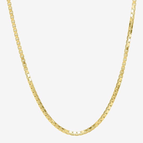 Womens 18K Gold Over Silver 24 Inch Box Chain Necklace