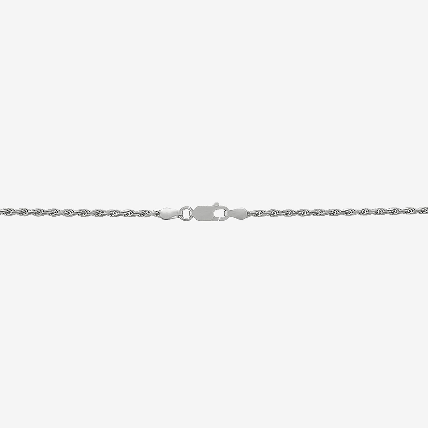 Womens Sterling Silver Inch Rope Chain Necklace