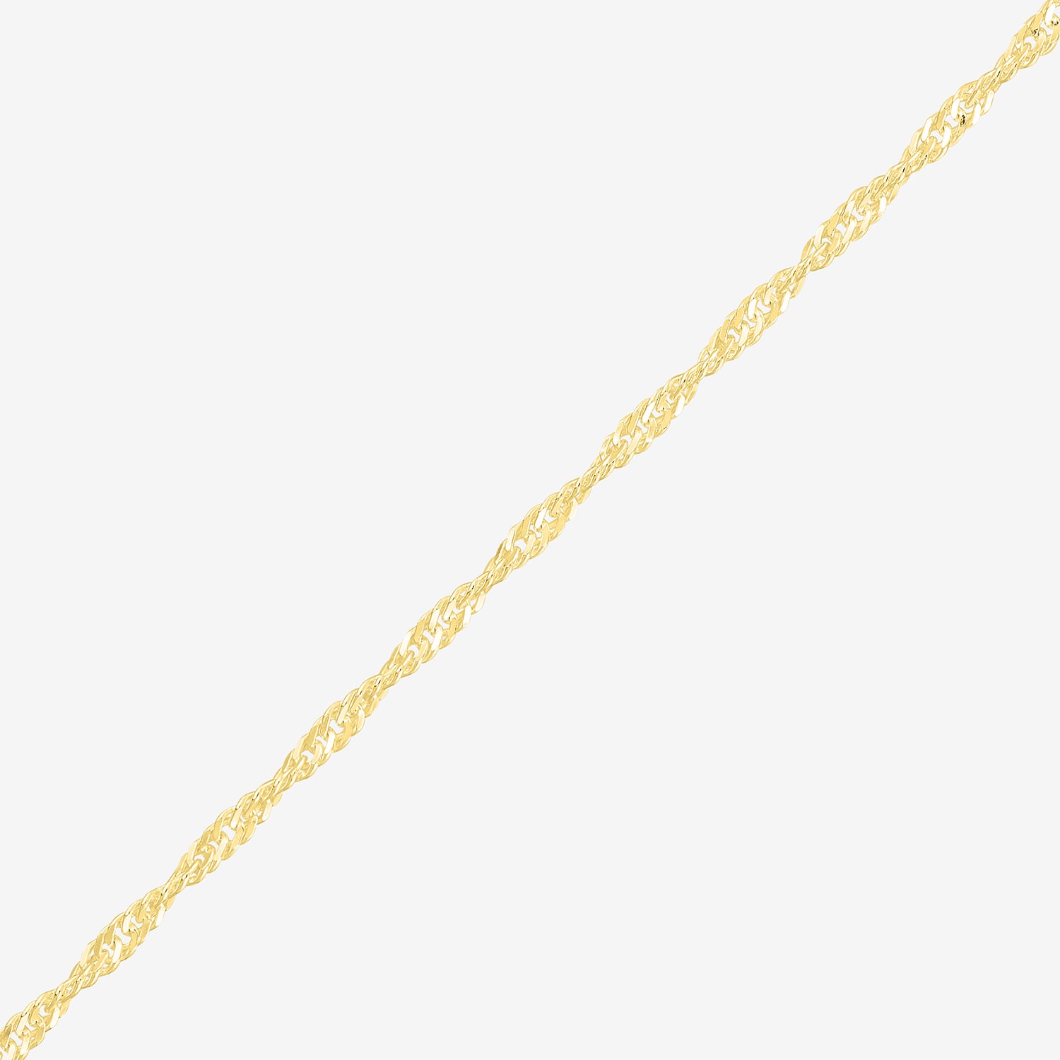 Womens 18K Gold Over Silver 16 Inch Singapore Chain Necklace