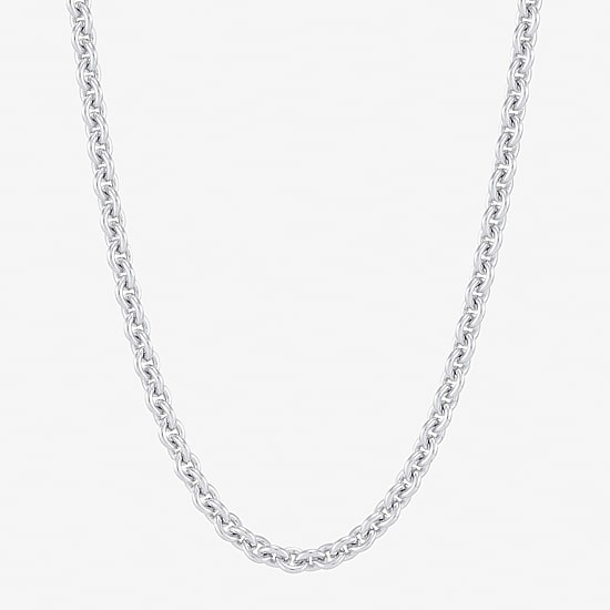 Womens Sterling Silver 24 Inch Rolo Chain Necklace