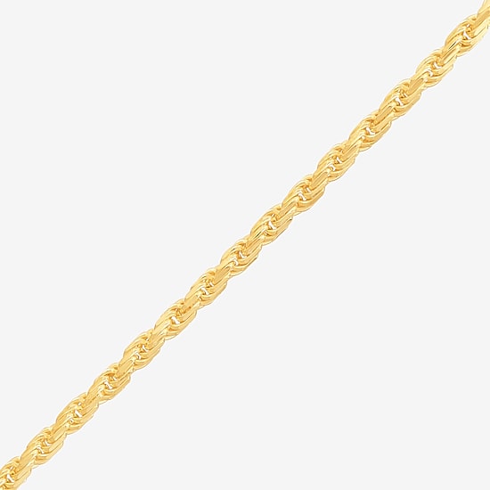 Womens 24K Gold Over Silver 16 Inch Rope Chain Necklace