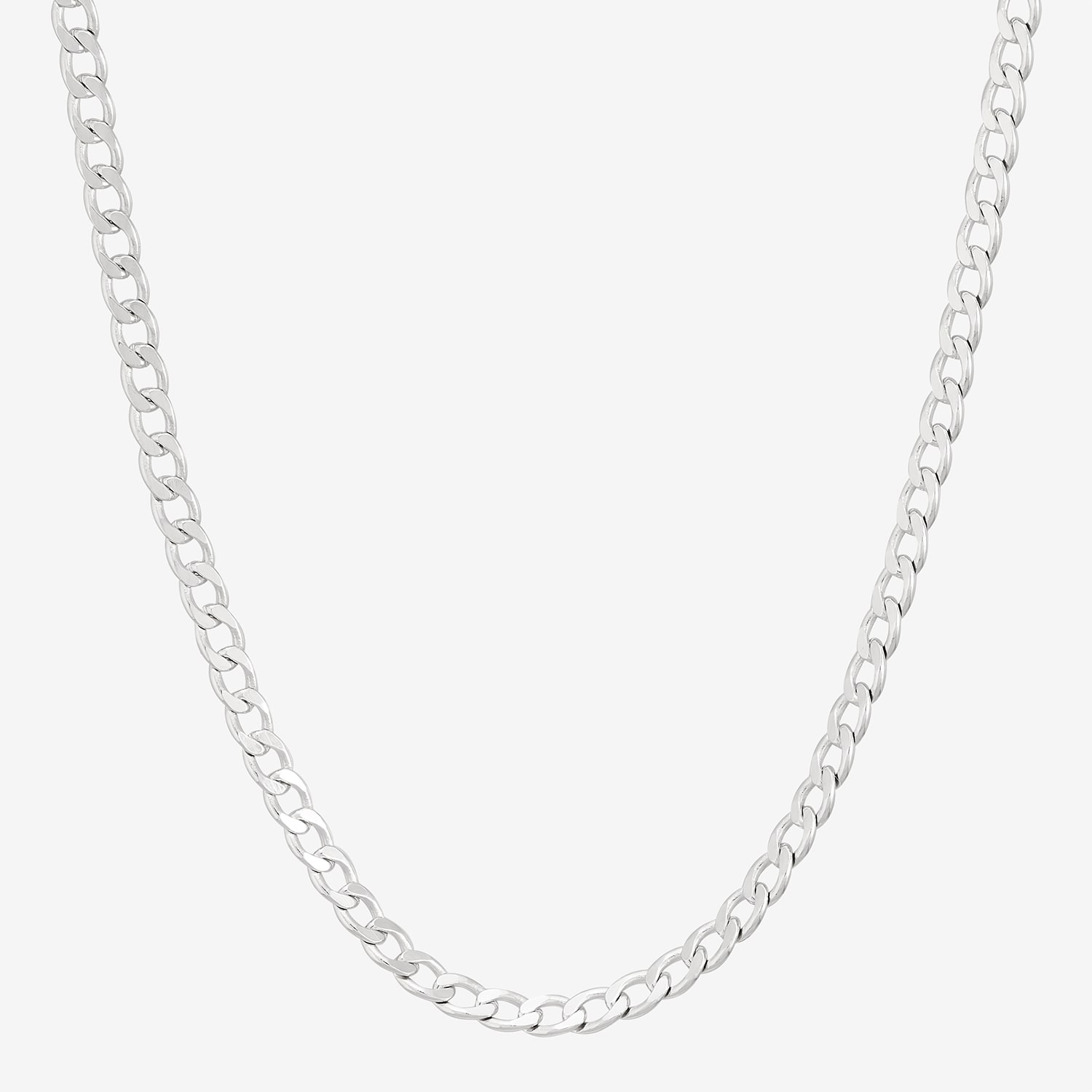 Womens Sterling Silver 16 Inch Curb Chain Necklace