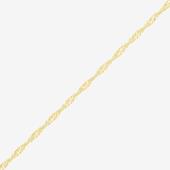 Womens 18K Gold Over Silver 24 Inch Singapore Chain Necklace