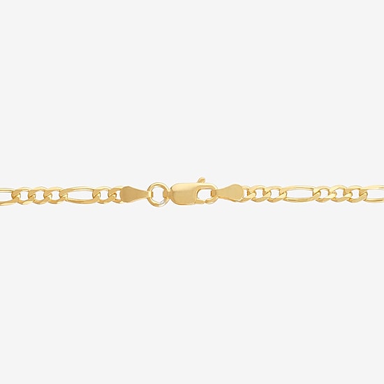 Womens 24K Gold Over Silver 16 Inch Figaro Chain Necklace