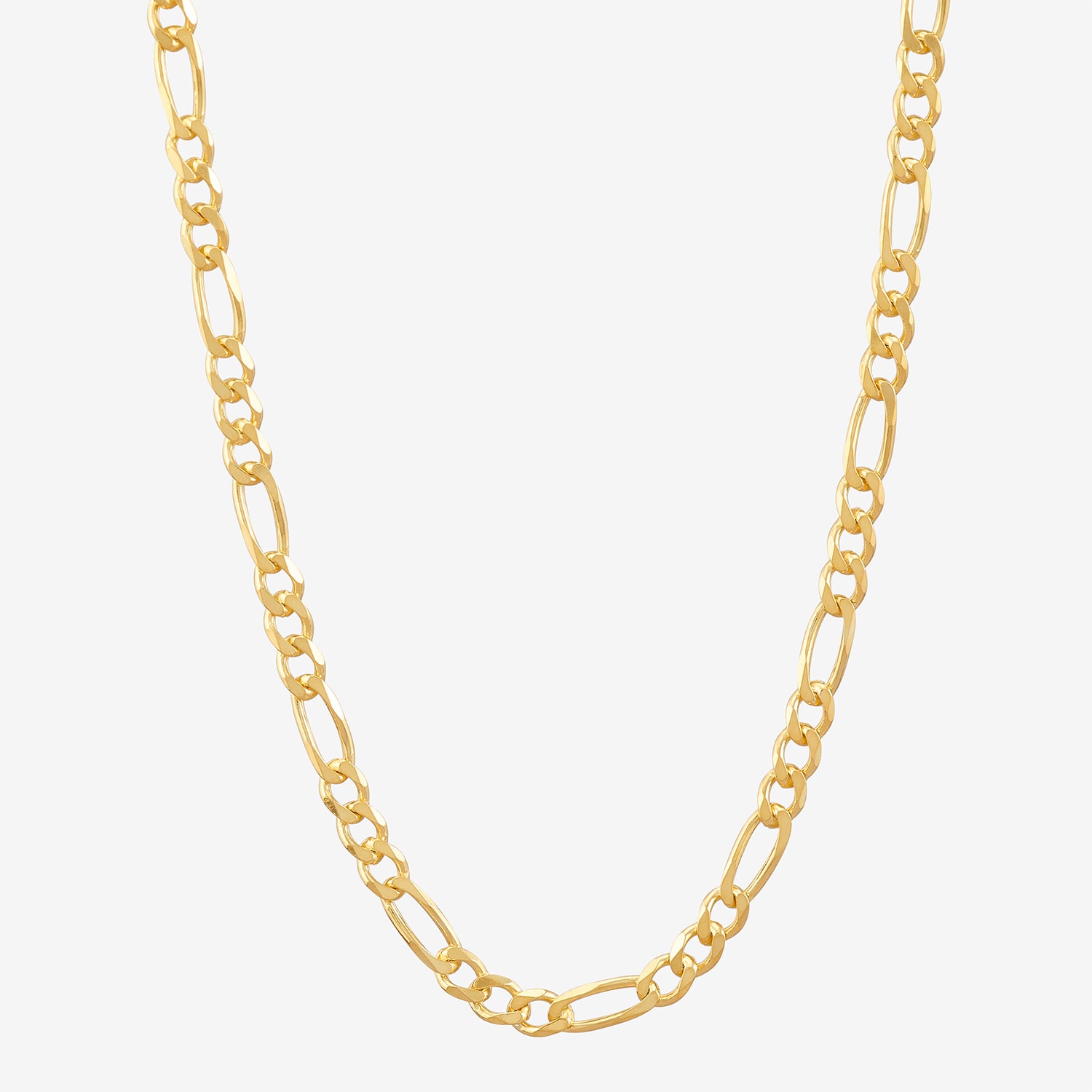 Womens 24K Gold Over Silver 16 Inch Figaro Chain Necklace