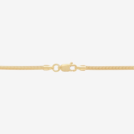Womens 24K Gold Over Silver 24 Inch Snake Chain Necklace