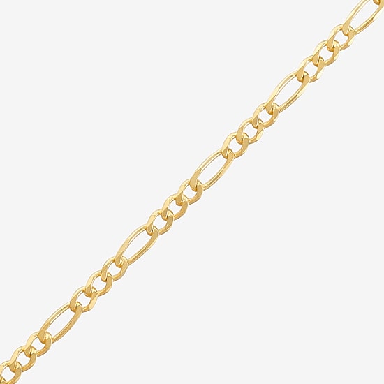 Womens 24K Gold Over Silver 16 Inch Figaro Chain Necklace