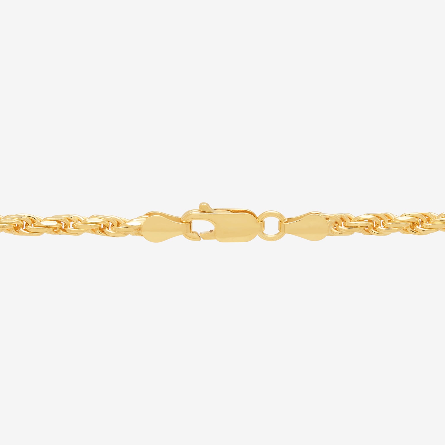 Mens 24K Gold Over Silver 16 Inch Rope Chain Necklace