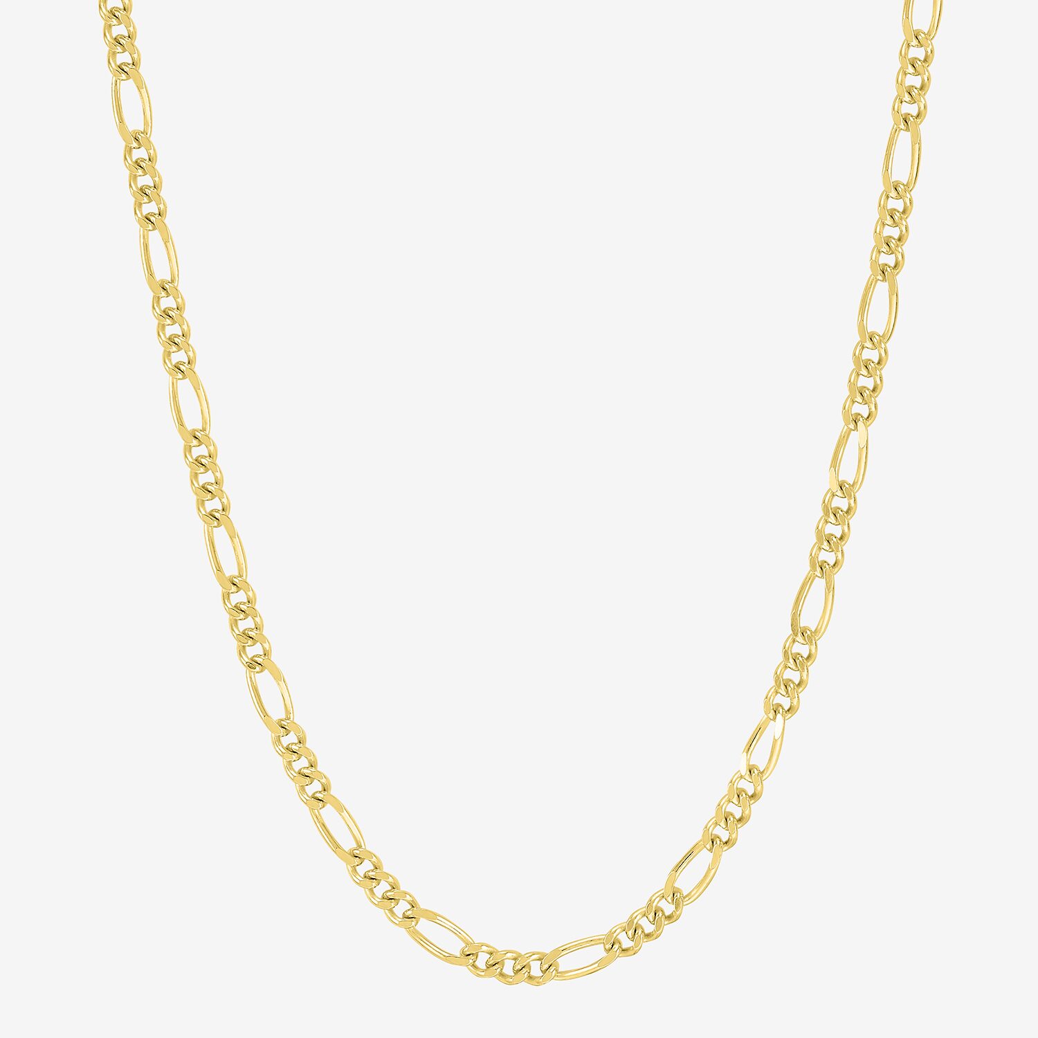 Mens 18K Gold Over Silver 16 Inch Figaro Chain Necklace