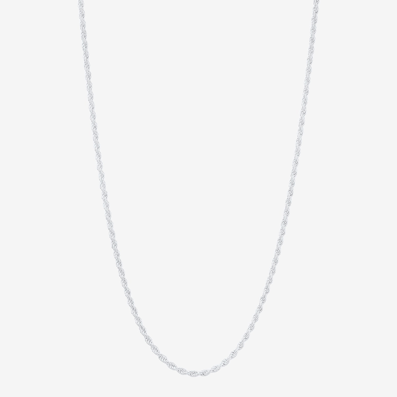 Womens Sterling Silver 24 Inch Rope Chain Necklace