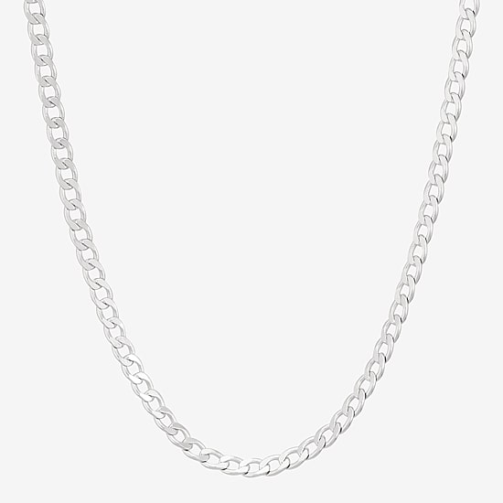 Womens Sterling Silver 24 Inch Curb Chain Necklace