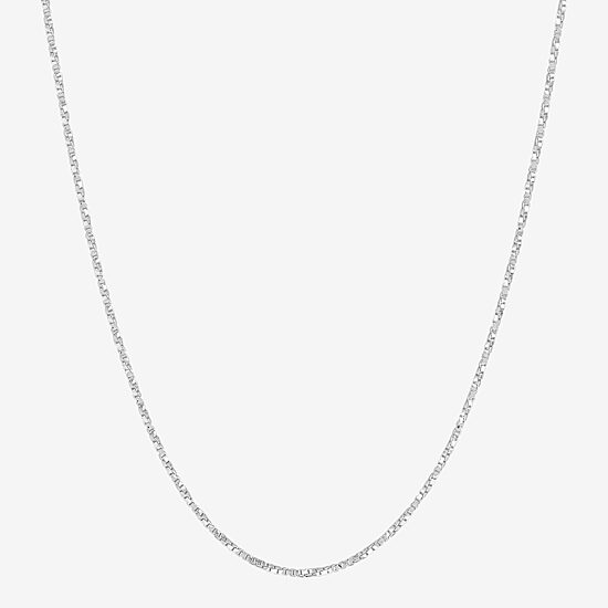 Womens Sterling Silver 24 Inch Box Chain Necklace