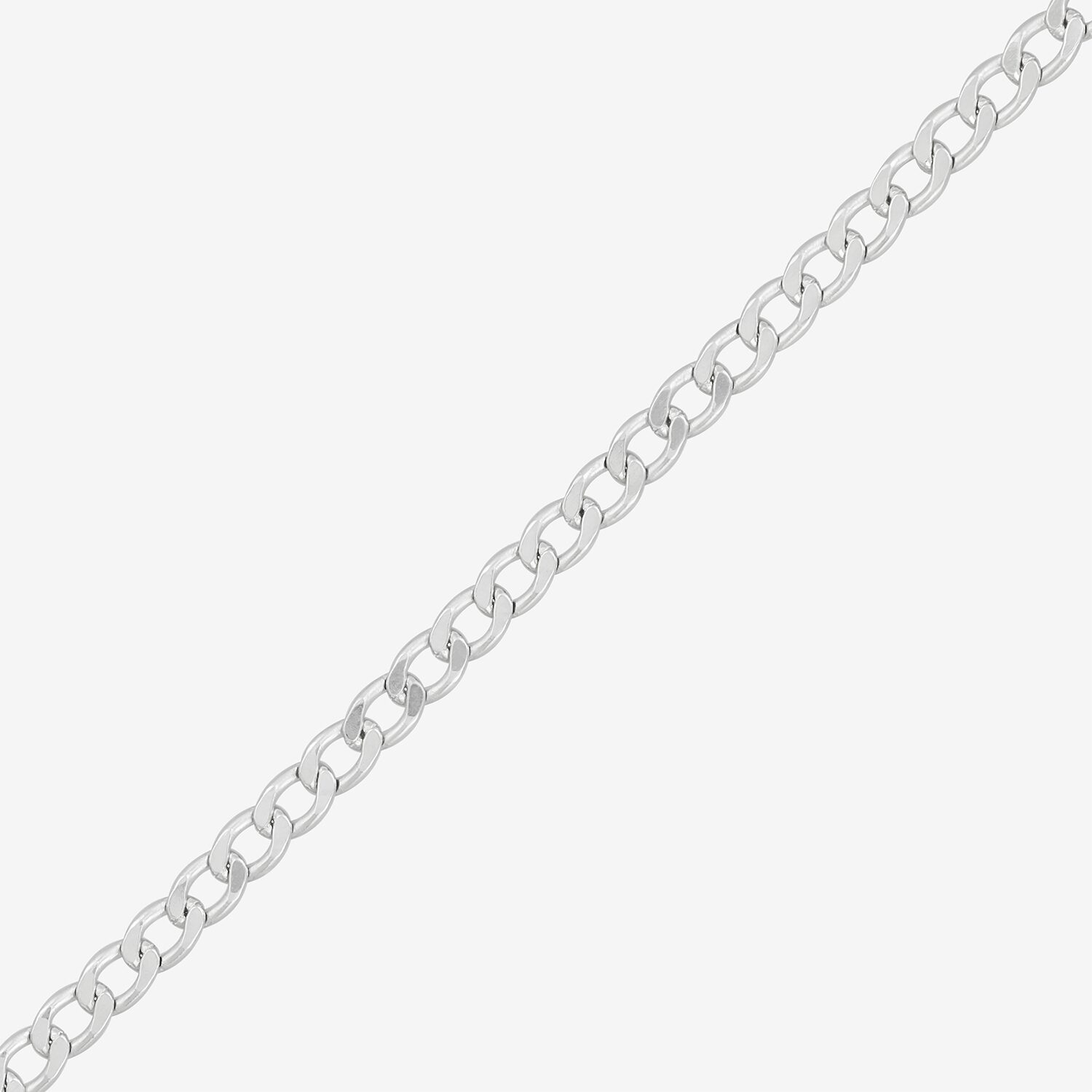 Womens Sterling Silver Inch Curb Chain Necklace