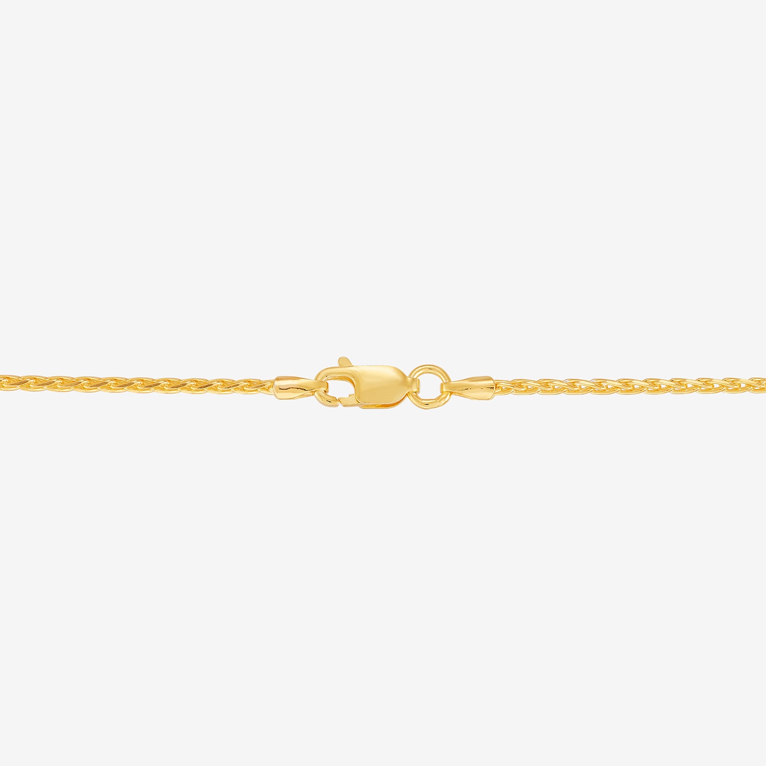 Womens 24K Gold Over Silver Inch Wheat Chain Necklace