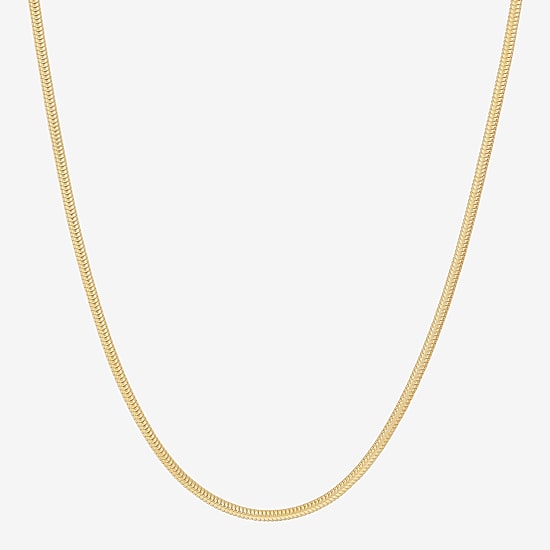 Womens 24K Gold Over Silver 16 Inch Snake Chain Necklace