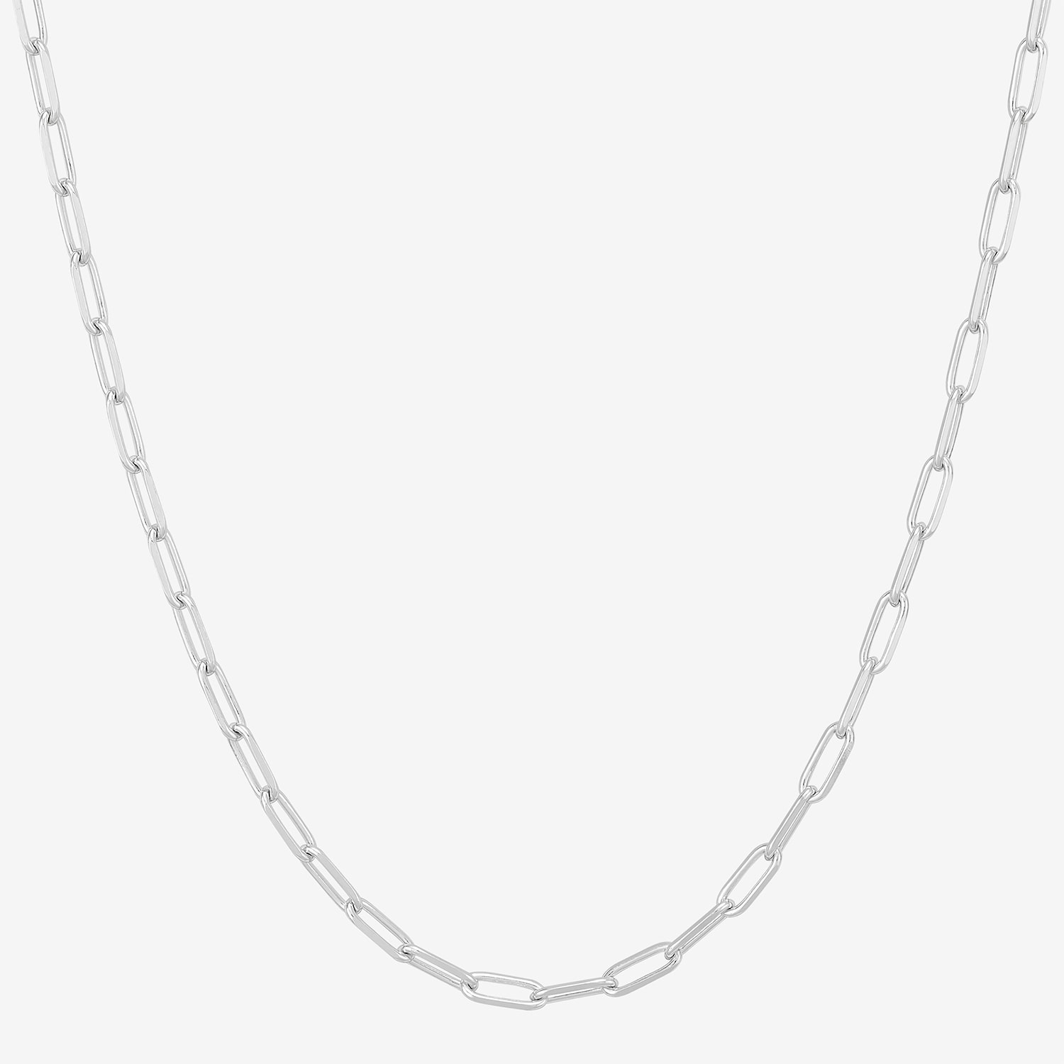 Womens Sterling Silver 16 Inch Paperclip Chain Necklace