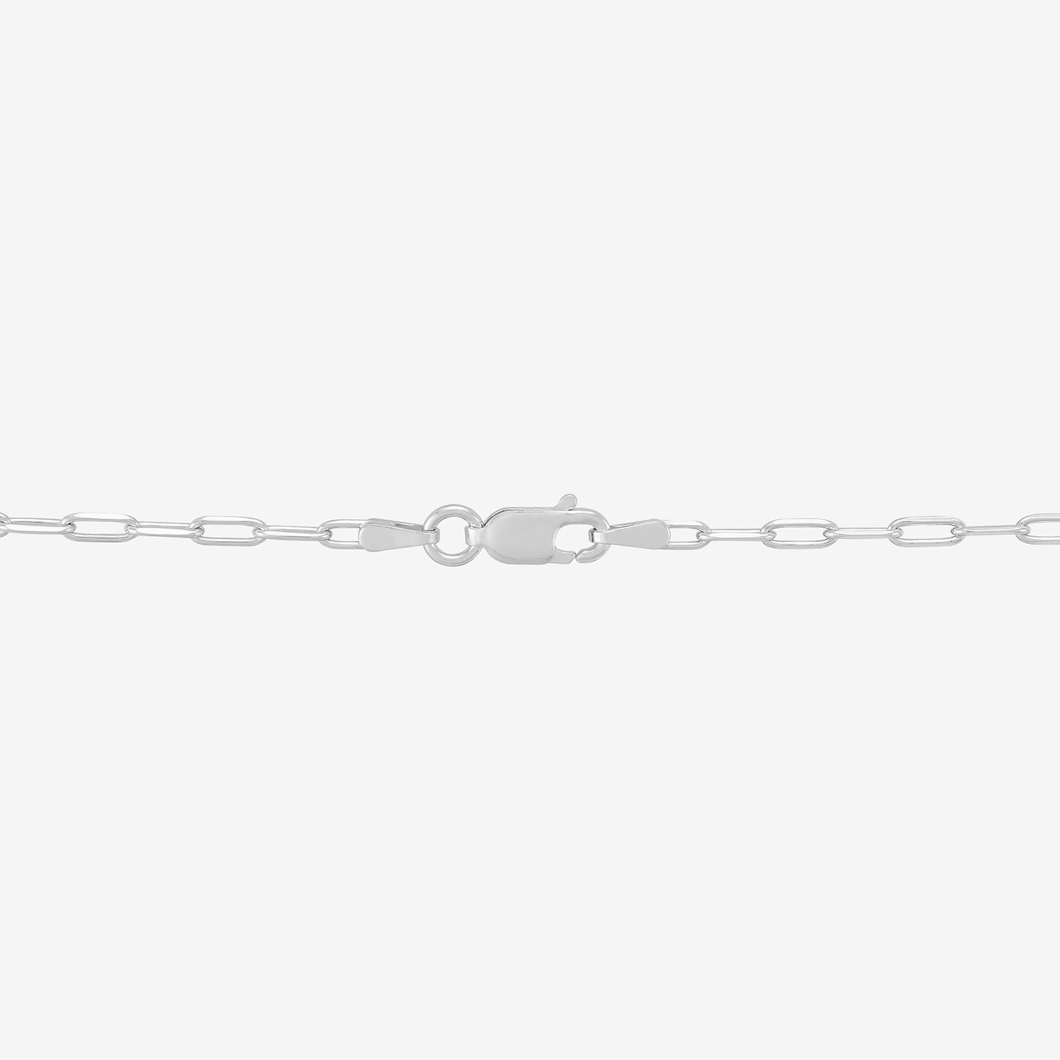Womens Sterling Silver Inch Paperclip Chain Necklace