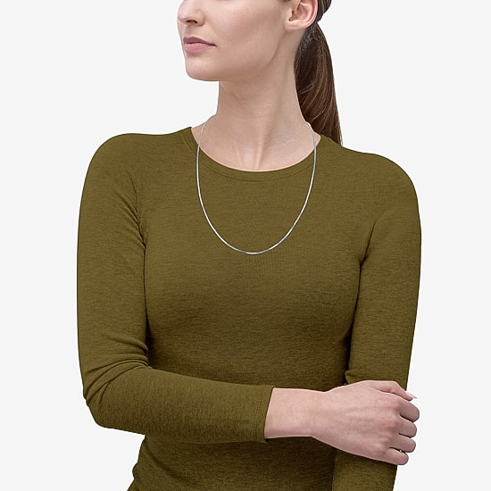 Womens Sterling Silver 24 Inch Box Chain Necklace