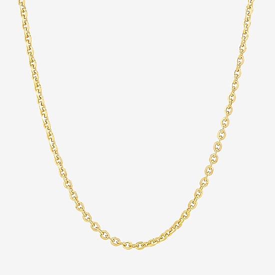 Womens 18K Gold Over Silver 16 Inch Cable Chain Necklace
