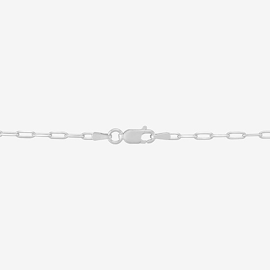 Womens Sterling Silver 16 Inch Paperclip Chain Necklace