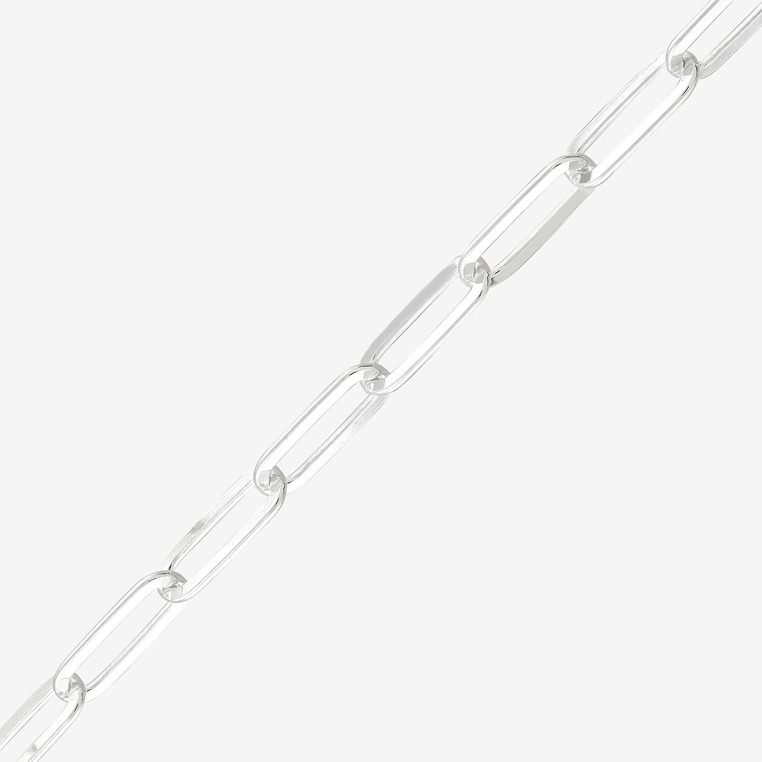 Womens Sterling Silver Inch Paperclip Chain Necklace
