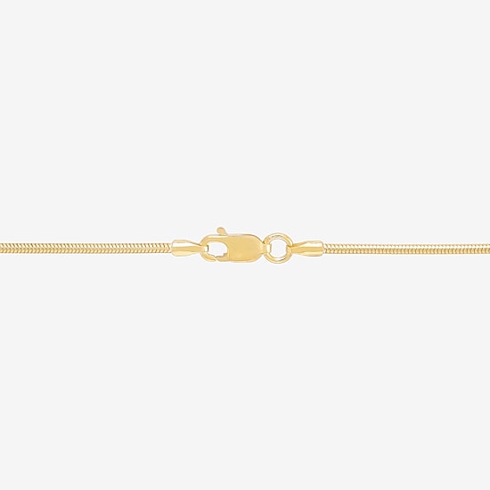 Womens 24K Gold Over Silver 16 Inch Snake Chain Necklace