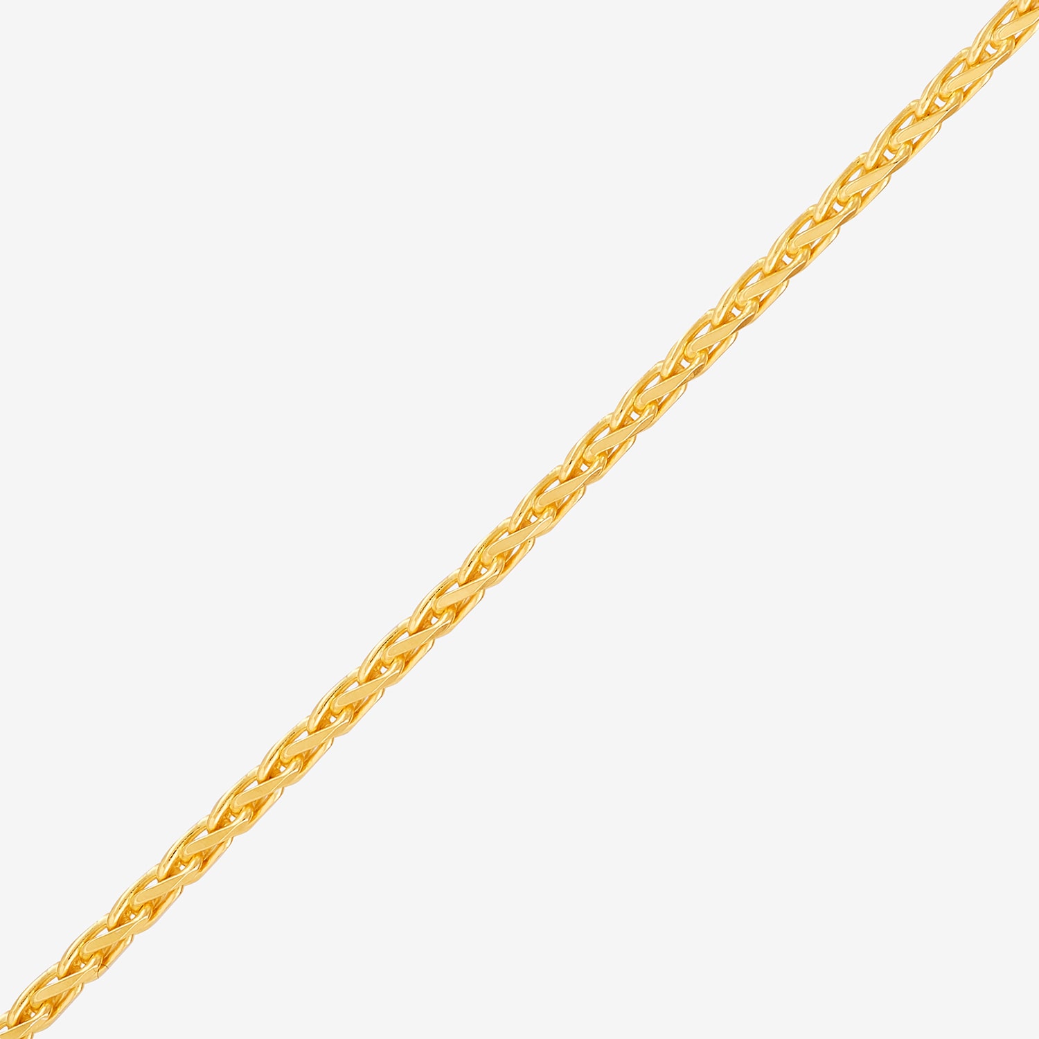Womens 24K Gold Over Silver Inch Wheat Chain Necklace