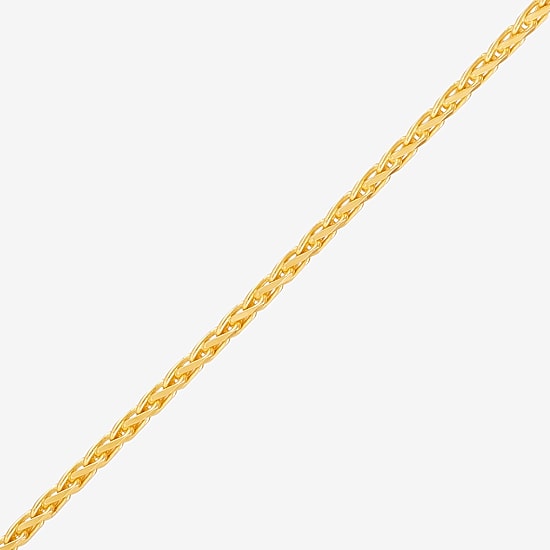 Womens 24K Gold Over Silver 24 Inch Wheat Chain Necklace