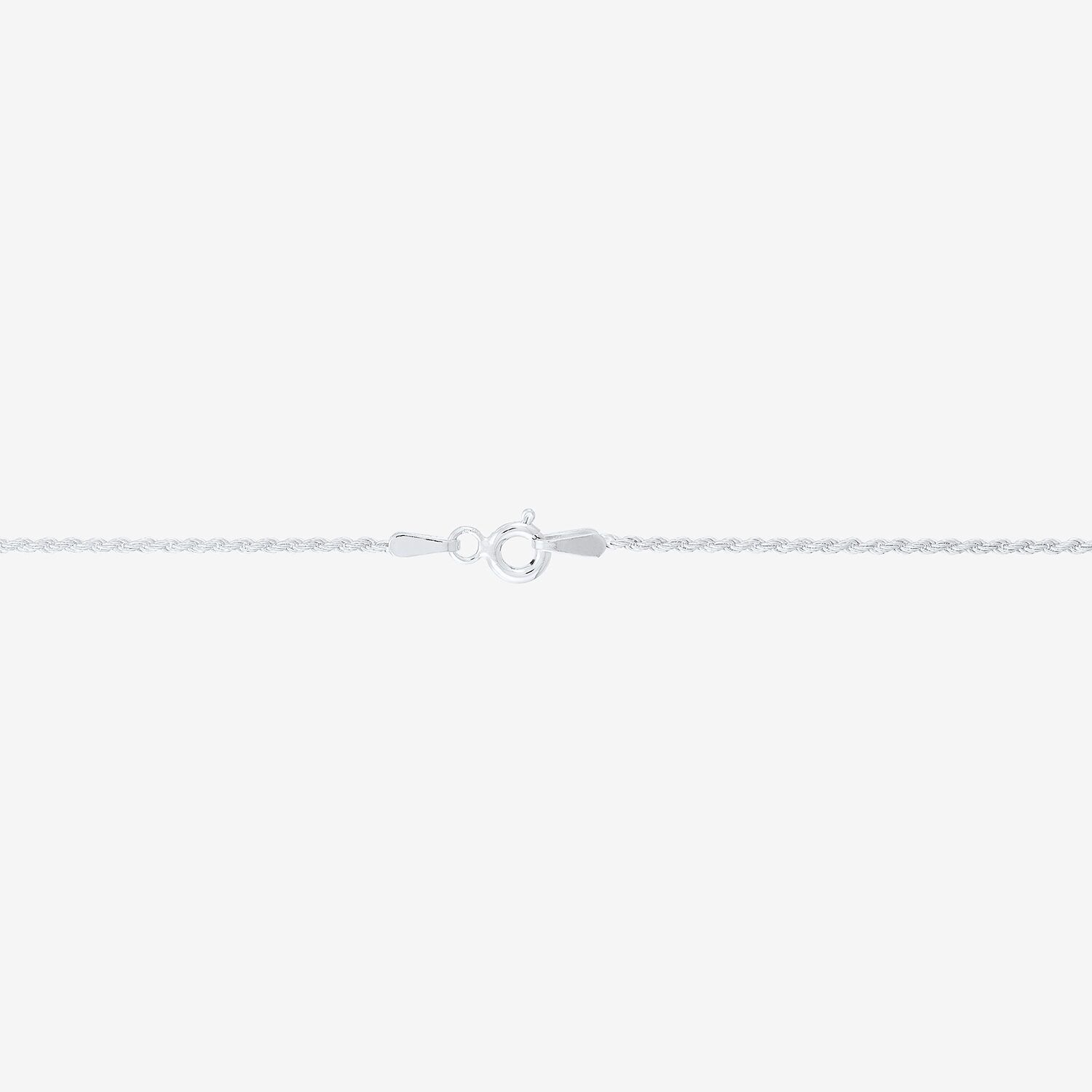 Womens Sterling Silver Inch Rope Chain Necklace