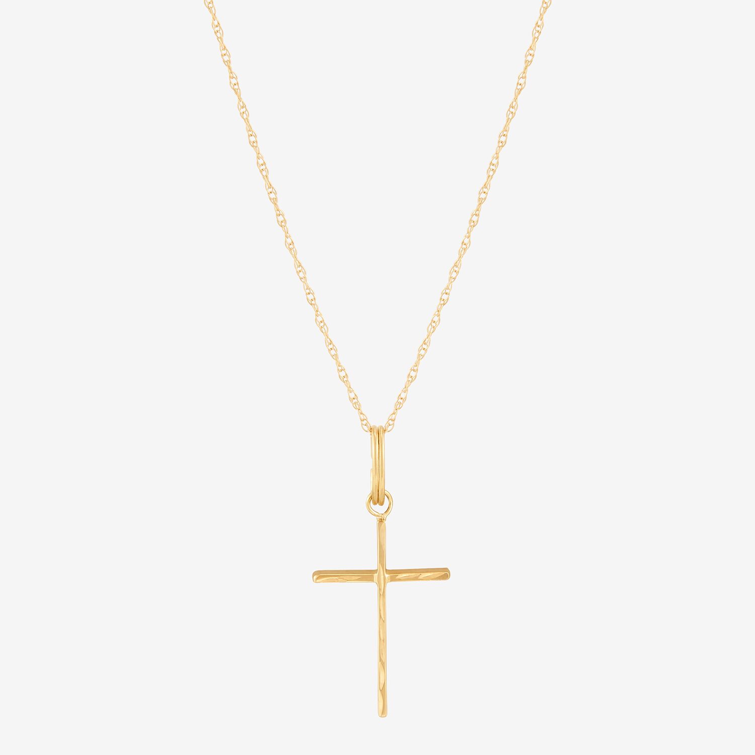 Limited Quantities! Womens 14K Gold Cross 18 Inch Pendant Necklace