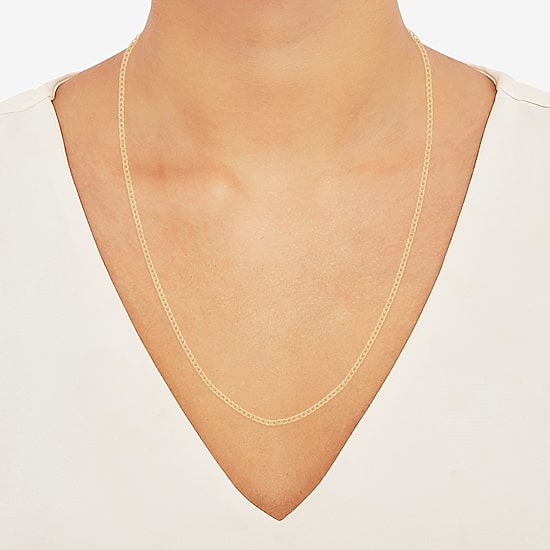Womens 18K Gold Over Silver 24 Inch Curb Chain Necklace