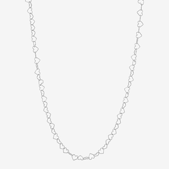 Womens Sterling Silver 24 Inch Link Chain Necklace