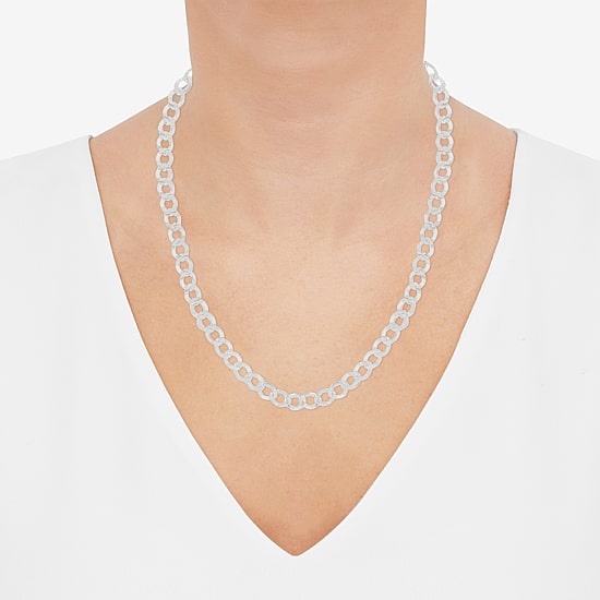 Made in Italy Womens Sterling Silver 20 Inch Curb Chain Necklace