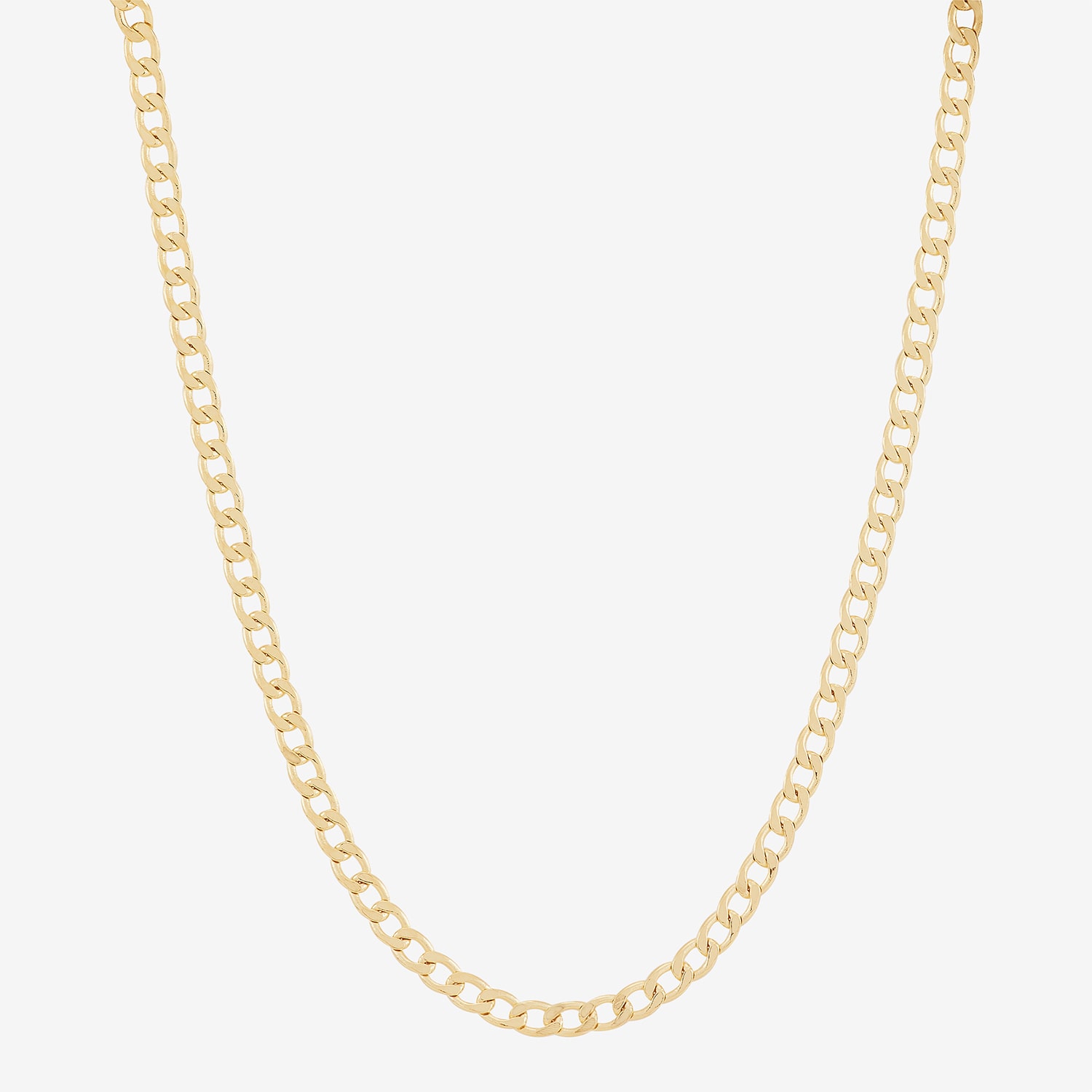 Womens 18K Gold Over Silver 24 Inch Curb Chain Necklace