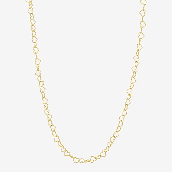 Womens 18K Gold Over Silver 24 Inch Link Chain Necklace