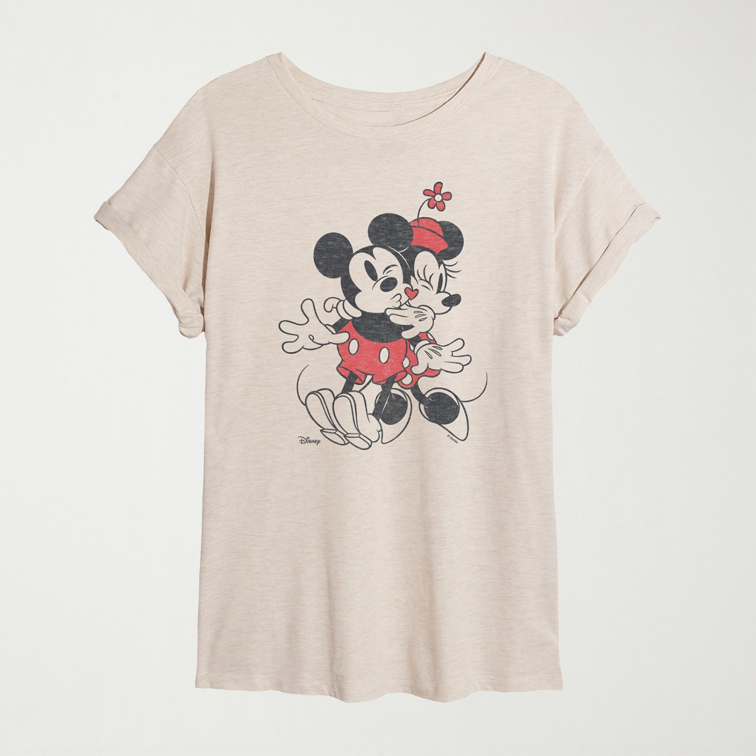 Heart Kiss Womens Juniors Crew Neck Short Sleeve Oversized Graphic T-Shirt