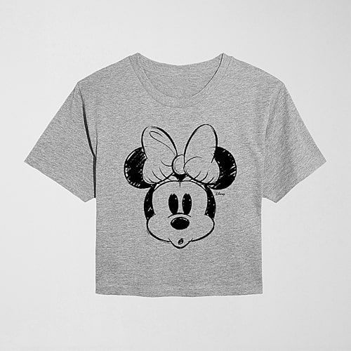 Air Waves Sketch Head Womens Juniors Crew Neck Short Sleeve Classic Fit Graphic T-shirt In Gray