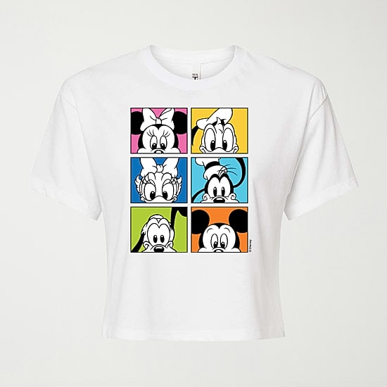 Disney Group Womens Juniors Crew Neck Short Sleeve Classic Fit Graphic T-Shirt
